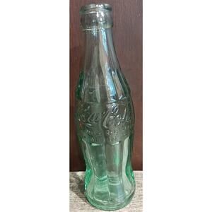Vintage Embossed Coca Cola 6 Oz Coke Bottle Green glass Jackson Ms. Mississippi